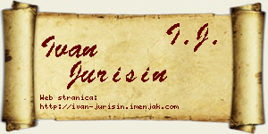 Ivan Jurišin vizit kartica